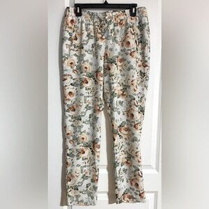 Guess Floral Lightweight Pockets Spring Summer Joggers Size Medium